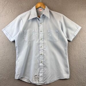 vintage Unitog Men's Short‎ Sleeve Work Shirt Permanent Press Union Made Size 16
